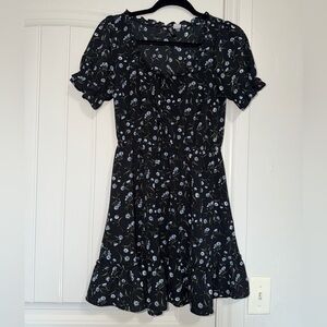 H&M Black Floral Mini Dress